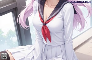 a sexy asian woman in a school uniform posing for the camera