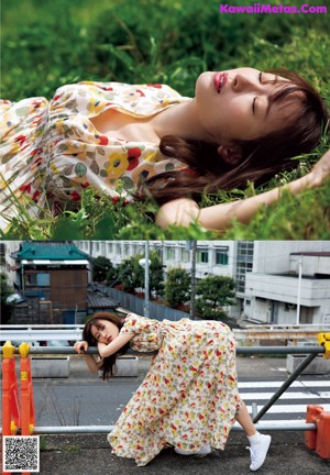 A young woman laying in the grass with her eyes closed.