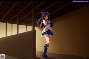 A girl in a sailor outfit is holding a whip.