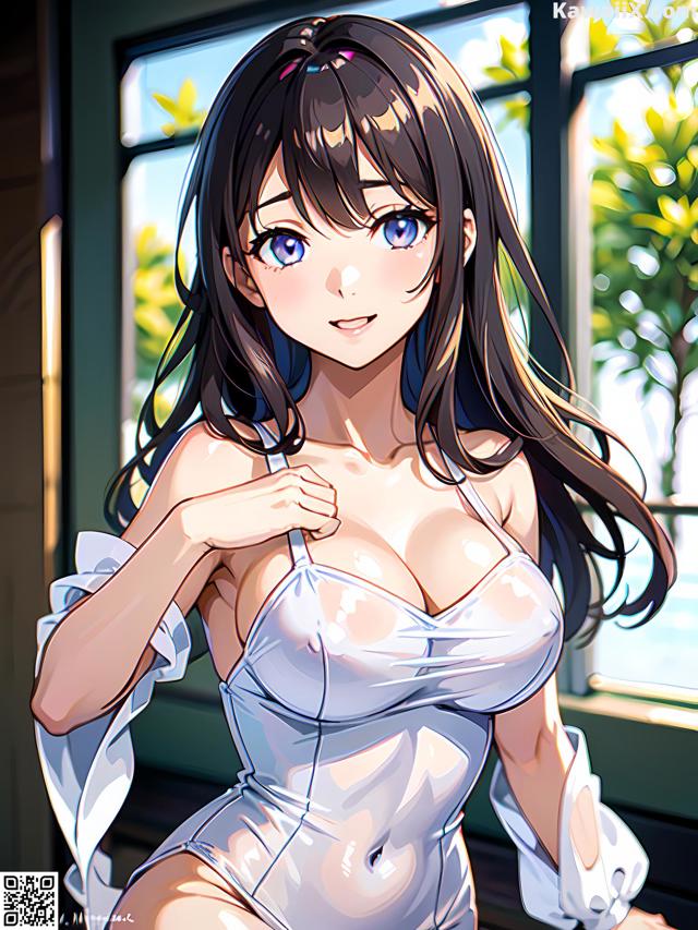 Hentai - 华彩繁花 Set 1 20230602 Part 8 No.2aabb7 A woman in a white dress sitting on a window sill.