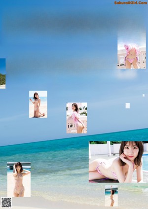 A woman in a white bikini posing for a picture.