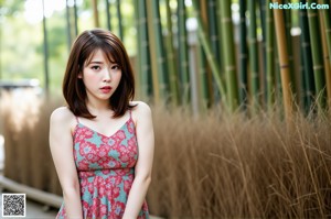 A woman in a white bra and panties sitting on a bench.