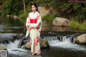 A woman in a white dress posing for a picture.