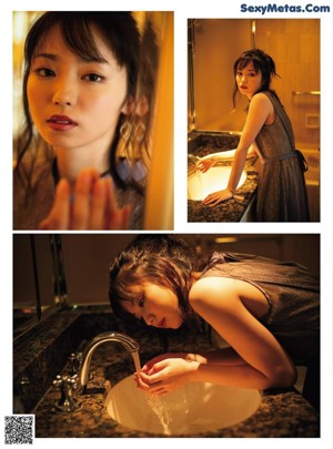 A woman laying on the floor in a magazine.